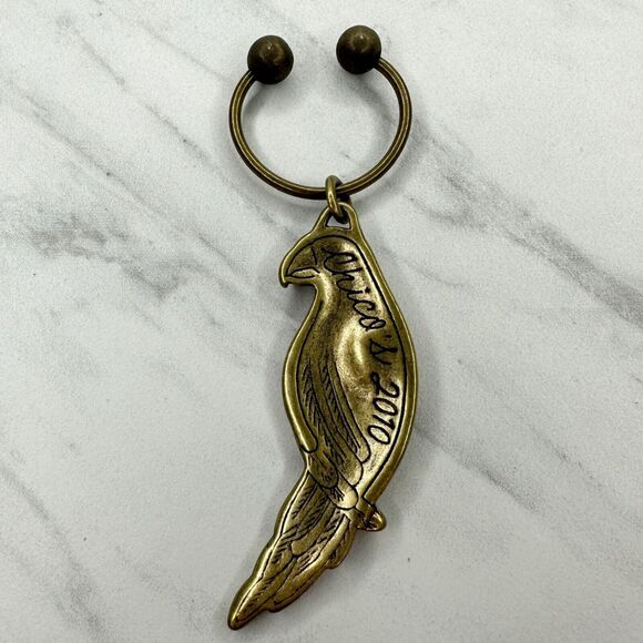 Chico's 2010 Rhinestone Parrot Bird Keychain Keyring - Picture 3 of 9